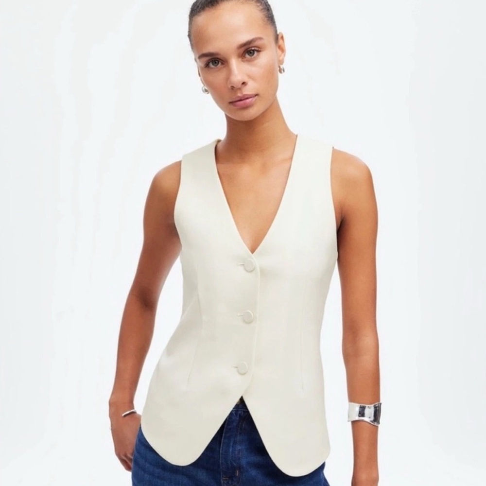 Madewell V-Neck Vest in Wool Blend